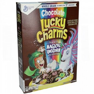 Lucky Charms Chocolate 311g - Шоколадный сухой завтрак Лаки Чармс с маршмеллоу