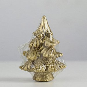 Свеча новогодняя "Ёлочка на пеньке", 7 см, золотая