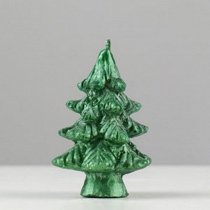 Свеча новогодняя "Ёлочка на пеньке", 7 см, зеленая