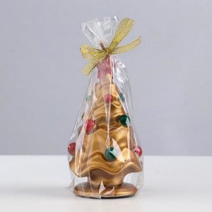 Свеча декоративная "Новогодняя ёлочка", 12х6,5х6,5 см, золото