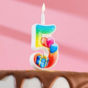 Свеча для торта цифра "Подарок"  5