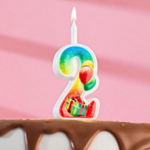 Свеча для торта цифра "Подарок"  2