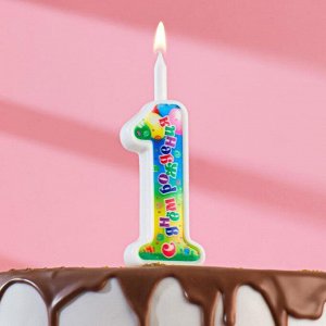 Свеча для торта цифра "День рождения" 1