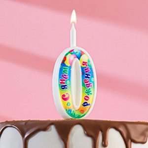 Свеча для торта цифра "День рождения" 0