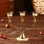 Подсвечник &quot;Лоренц&quot; на 3 свечи латунь, перламутр 13,5х6,5х15,5 см