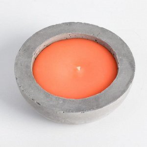 Свеча ароматическая в бетоне "Полусфера", оранжевый