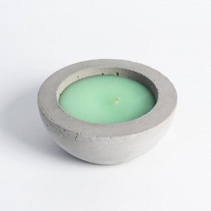 Свеча ароматическая в бетоне "Полусфера", зеленый