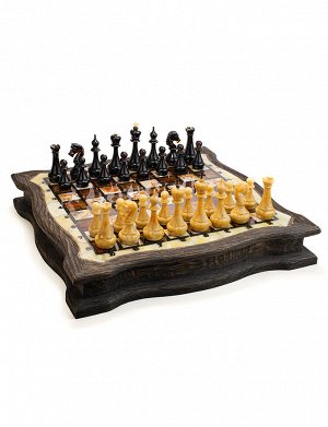 Комплект для игры в шахматы из натурального балтийского янтаря