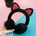 Меховые наушники &quot;Кошечка&quot; черный