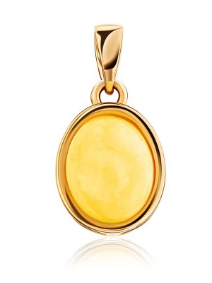 Элегантная подвеска из золота со вставкой из натурального балтийского медового янтаря «Амиго»