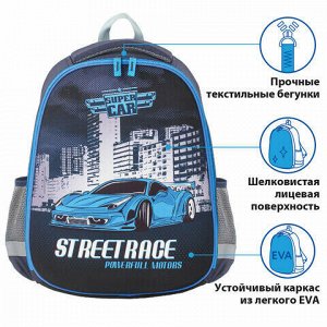 Ранец ПИФАГОР EVA BASIC, 1 отделение, "SuperCar", 39х30х16 см, 229940