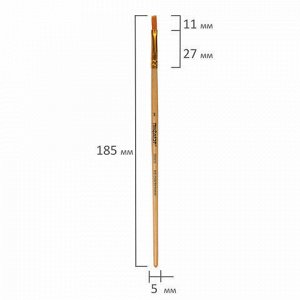 Кисть ПИФАГОР, синтетика, плоская, № 3, 200856