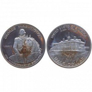 ША 50 Центов - 1/2 Доллара 1982 S год Серебро 250 лет со ДР Джорджа Вашингтона Халф