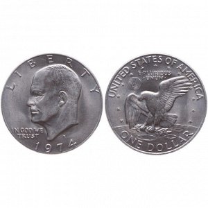 США 1 Доллар 1974 D год Лунный Орёл Эйзенхауэр
