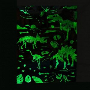 Пазлы светящиеся «Мир динозавров», 88 деталей