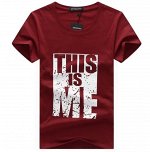 Мужская футболка, надпись &quot;This is me&quot;, цвет бордовый