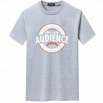 Мужская футболка, надпись &quot;Audience&quot;, цвет серый