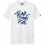 Мужская футболка, надпись &quot;Tear down the&quot;, цвет белый