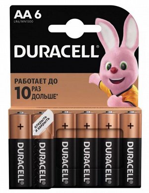 DURACELL®  Basic AA Батарейки алкалиновые 1.5V LR6, 6шт