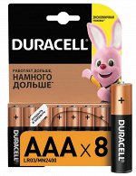 DURACELL®  Basic AAА Батарейки алкалиновые 1.5V LR03, 8шт