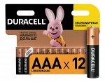 DURACELL®  Basic AAА Батарейки алкалиновые 1.5V LR03, 12шт