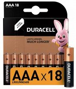DURACELL®  Basic AAА Батарейки алкалиновые 1.5V LR03, 18шт