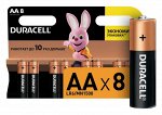 DURACELL®  Basic AA Батарейки алкалиновые 1.5V LR6, 8шт