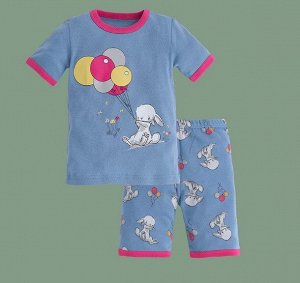 Детская пижама, принт "Зайчик", цвет синий