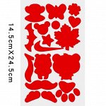 Наклейки-заплатки для одежды фигурные (1 лист), красный, 14,5х24,5 см