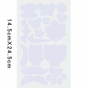 Наклейки-заплатки для одежды фигурные (1 лист), 14,5х24,5 см, цвета в ассортименте