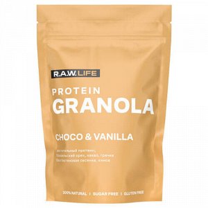 Гранола протеиновая "PROTEIN GRANOLA CHOCO & VANILLA" Raw Life