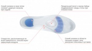 Ортопедические силиконовые стельки с супер-амортизацией: при болях в коленях и позвоночнике, 1 пара