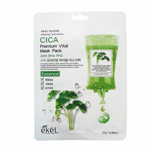 EKEL Premium Vital Mask Pack Cica Премиальная антивозрастная тканевая маска с экстрактом центеллы, 25г