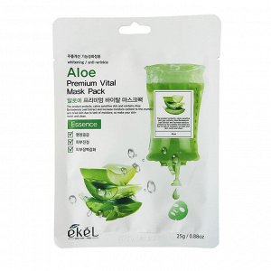 EKEL Premium Vital Mask Pack Aloe Премиальная антивозрастная тканевая маска с экстрактом Алоэ, 25г