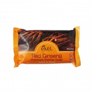 EKEL Peeling Soap Red Ginseng Отшелушивающее косметическое мыло с экстрактом красного женьшеня, 150г