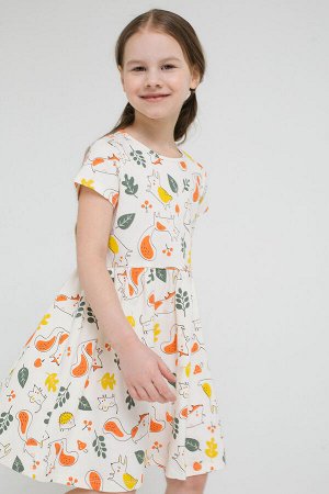Платье для девочки Crockid К 5646 сливки, осенний лес к1270