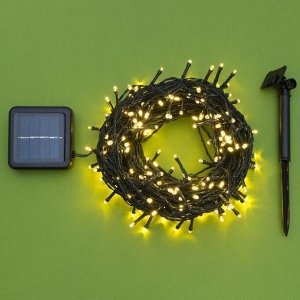 Гирлянда &quot;Нить&quot; 20 м, тёмная нить, 200 LED, свечение тёплое белое, 2 режима, солнечная батарея