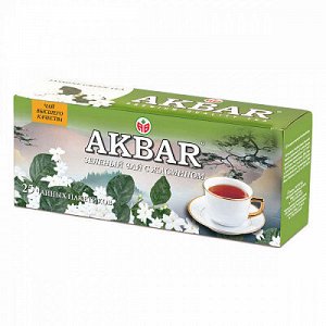 Чай Akbar "Зеленый с жасмином", 25 пакетиков
