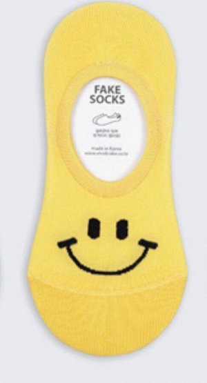 VIVID COLOR WOMEN SOCKS SILICON PAD ПОСЛЕДНИКИ женские с силиконовой подкладкой Cмайлик цвет желтый, 1 пара