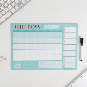 Планинг на магните Girl Boss, + стирающийся маркер