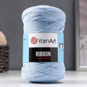 Пряжа "Ribbon" 40% полиэстер, 60% хлопок 125м/250гр (760 голубой)