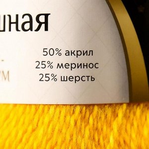 Пряжа "Воздушная" 25%меринос. шерсть, 25%шерсть, 50%акрил 370м/100гр (104 жёлтый)