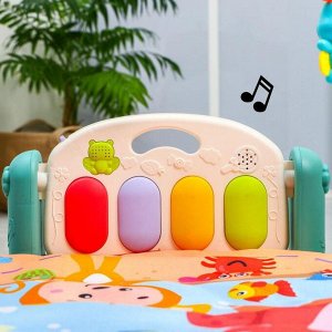 Развивающий коврик «Игра малыша», с пианино, круглый, голубой