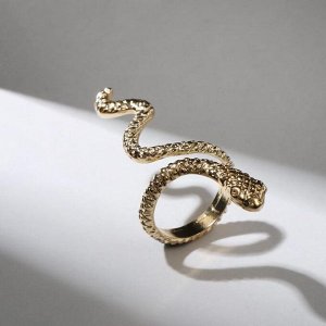 Кольцо "Змея" анаконда, цвет золото, безразмерное