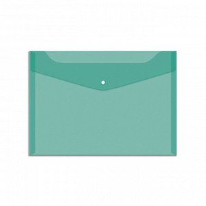 Пaпка-конверт на кнопке А4, 150мкм, зеленая