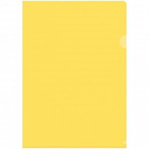 Папка-уголок А4 150мкм, прозрачная желтая