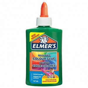 Клей канцелярский Elmers "Colour Glue", 147мл, для слаймов, зеленый, непрозрачный