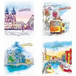 Тетрадь 80л., А5, клетка ArtSpace &quot;Путешествия. Watercolor city&quot;
