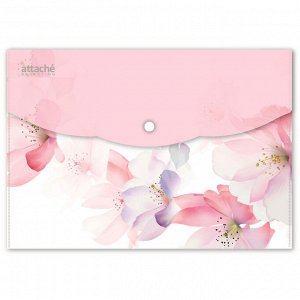 Папка-конверт на кнопке А5, 180мкм, Flower Dreams ассорти, 6 шт...