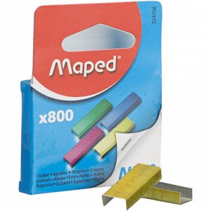 Скобы для степлера №10 MAPED цветные (2-20 лист) 800 шт в уп евр...